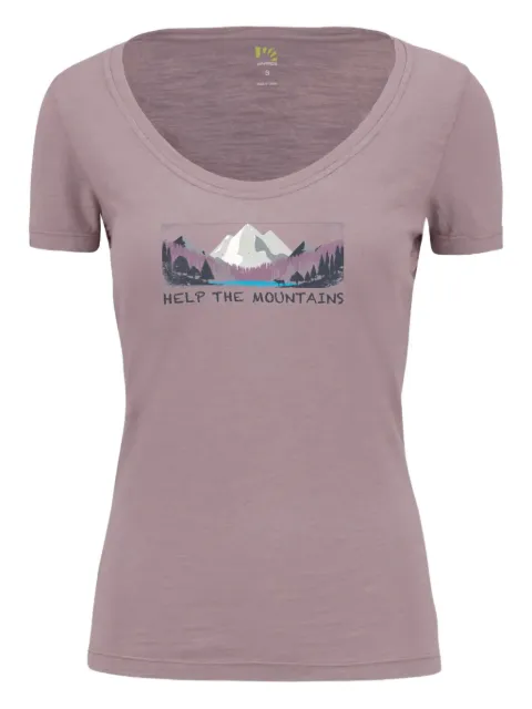 KARPOS mountain-print V-neck T-shirt Purple 2532036516
