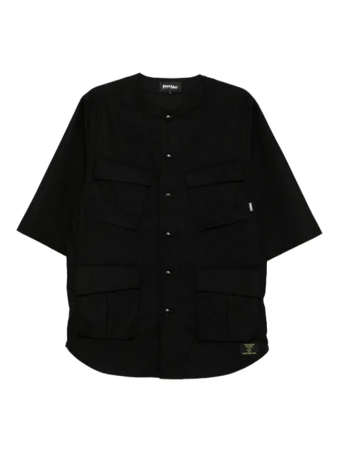 PEACE AND AFTER short-sleeves cotton shirt Black PA25SSSH02BLACK