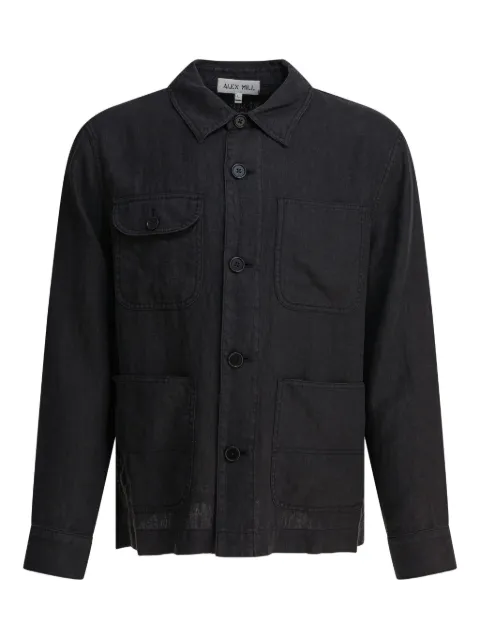 Alex Mill multi-pocket linen shirt jacket Black 225MJ0372648BLACK