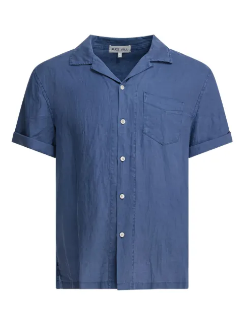 Alex Mill linen short-sleeve shirt Blue 234MS0352703PACIFIC
