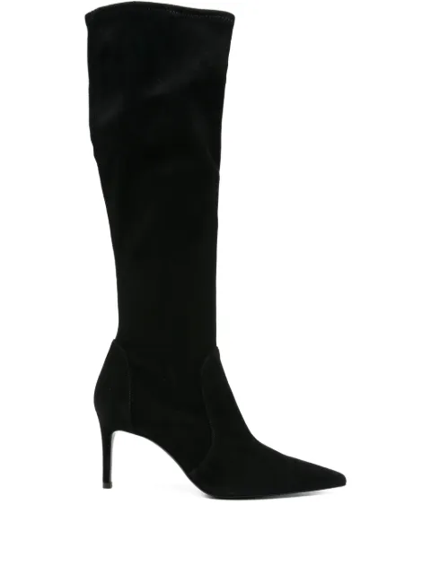 Stuart Weitzman 80mm pointed-toe stretch-knit boots Black SJ979SUSBLK