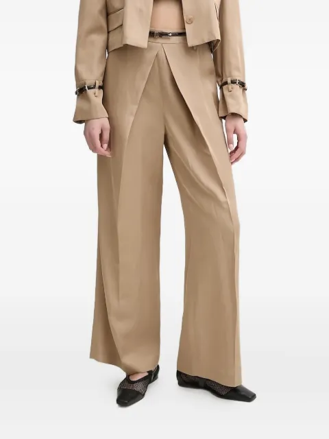 Isabelle Blanche pleated belted trousers Brown IS25SSP059T004