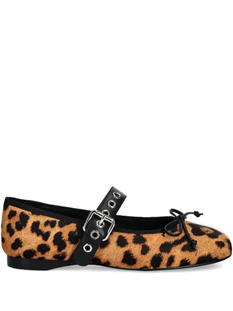Jeffrey Campbell leopard-motif buckle flats Brown JCD1724601
