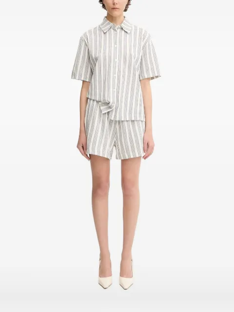 SAMSOE SAMSOE striped short-sleeve shirt White F25200036