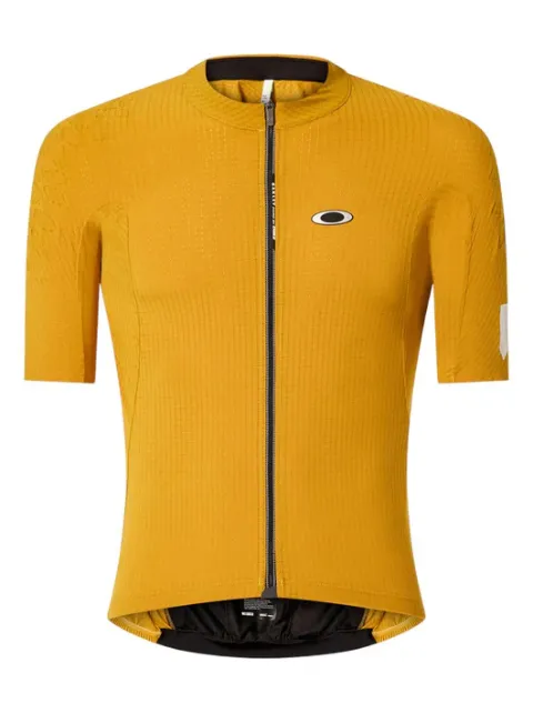 Oakley Gridskin Pinstripe SS textured zip jersey Yellow FOA4059535AA