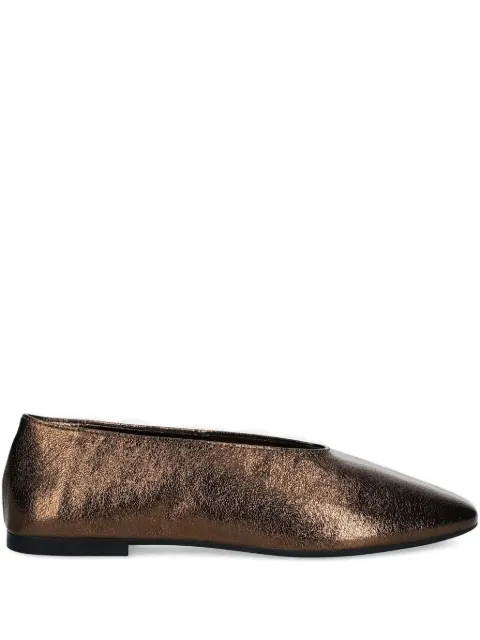 Jeffrey Campbell Fathom metallic-leather ballet flats Brown JC1268223