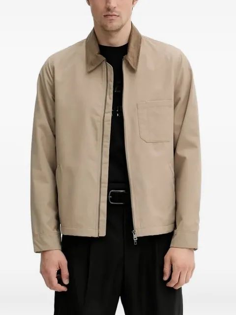 SAMSOE SAMSOE corduroy-collar zip-front jacket Brown M25100022
