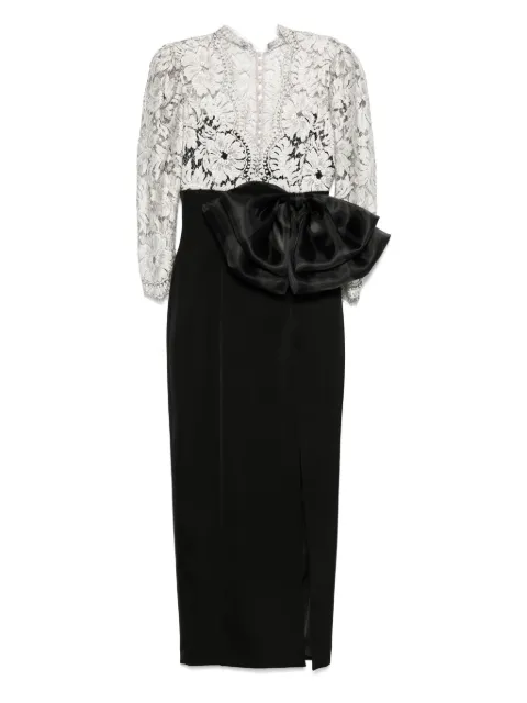 SILK LOVE & LACE lace-bow dress Black 9R13