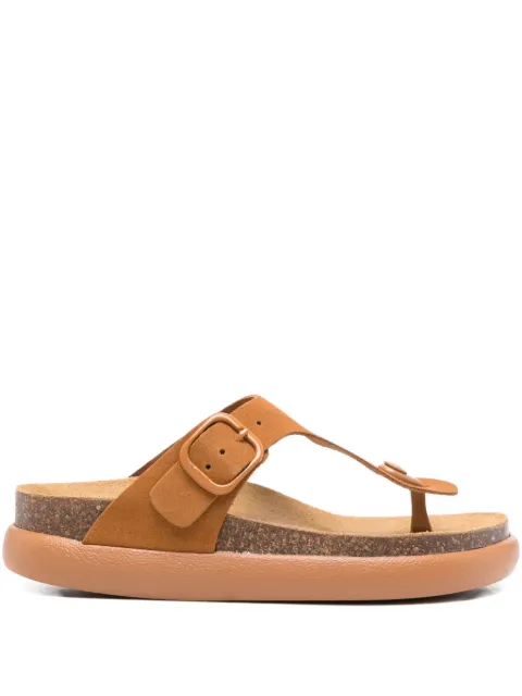 Scholl buckle-fastening thong sandals Brown F322531175