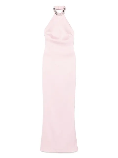 SILK LOVE & LACE embellished halter-neck dress Pink 15R10PINK