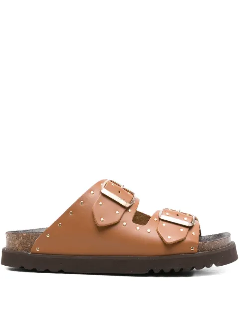 Scholl Beatriz studded double-buckle sandals Brown F306131175