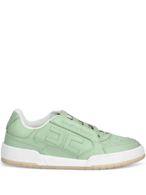 Elisabetta Franchi logo-plaque leather trainers Green SA48G51E2