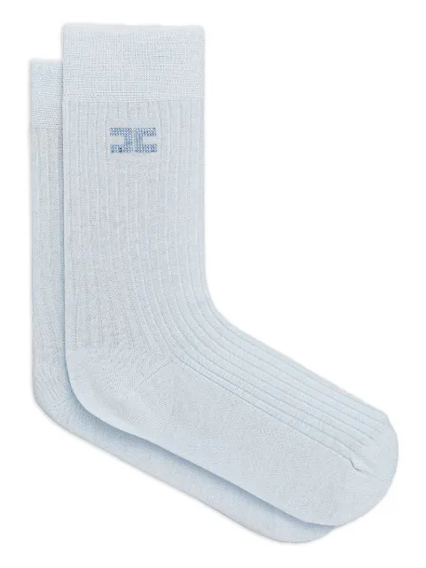 Elisabetta Franchi ribbed logo-detail socks Blue CZ08L52E2