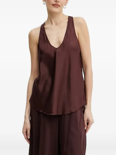 Forte Forte scoop-neck racer-back top Brown 9929MYTOP