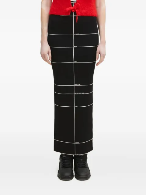 VETEMENTS stripe-detail maxi skirt Black WA66KN120X