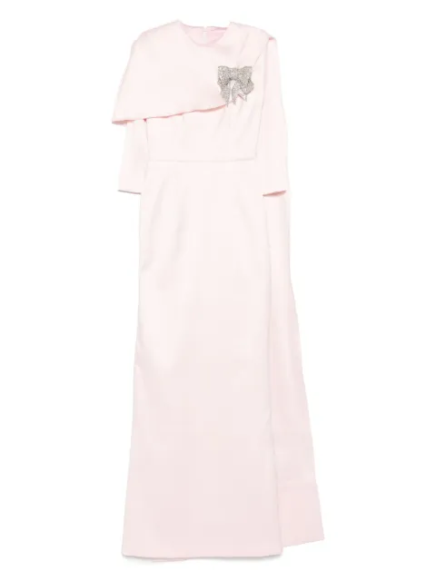 SILK LOVE & LACE bow-embellished cape dress Pink 15R5PINK