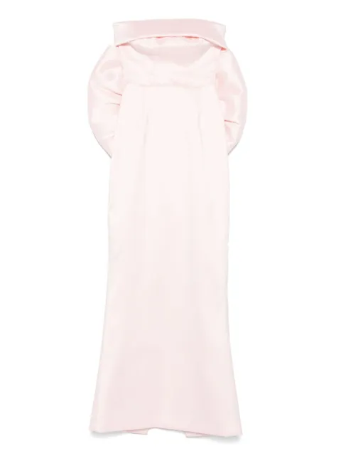 SILK LOVE & LACE off-shoulder puff-sleeve dress Pink 16R9