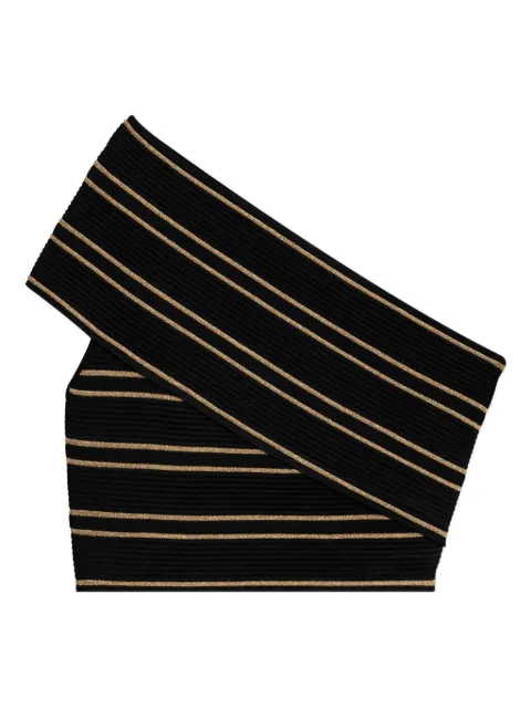 Balmain striped cropped top Black FF1AF058KI52