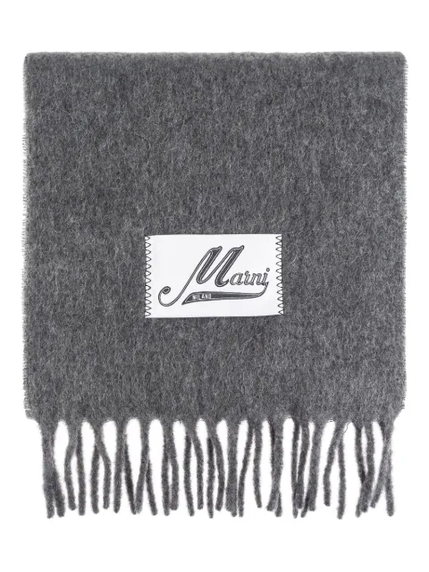 Marni fringed logo scarf Grey ASZC0005A0UTW918