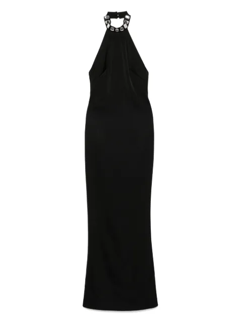 SILK LOVE & LACE embellished halter-neck dress Black 15R10