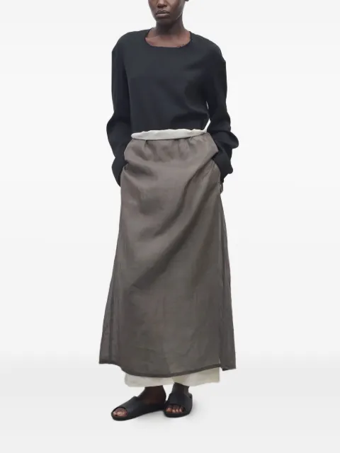 The Row Zaira front-slit maxi skirt Brown 9075W3927