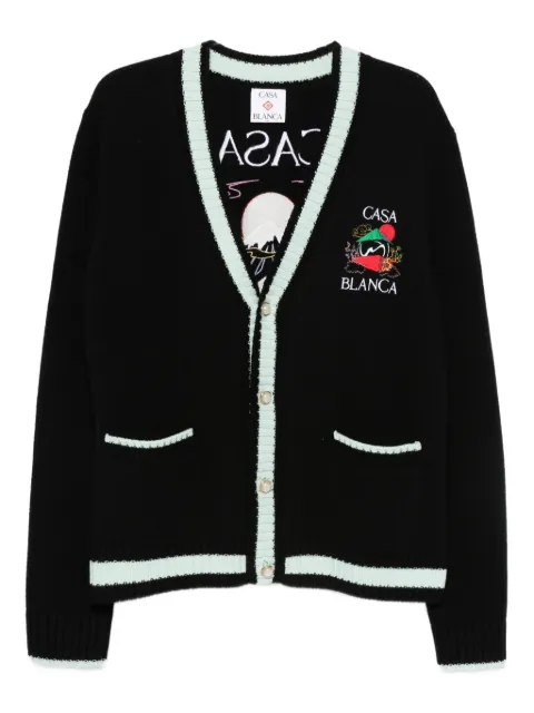 Casablanca embroidered cardigan Black MPF25KW100101