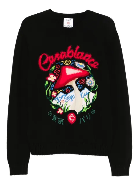 Casablanca mushroom-emblem sweater Black MPF25KW111801