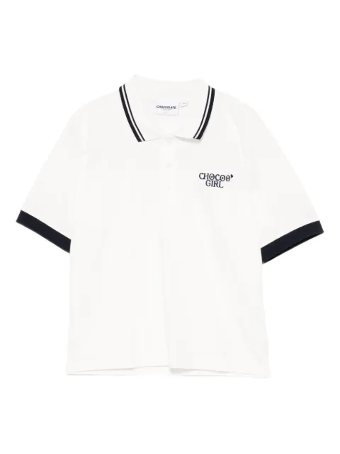 CHOCOOLATE logo-embroidered polo shirt White POL1935XU