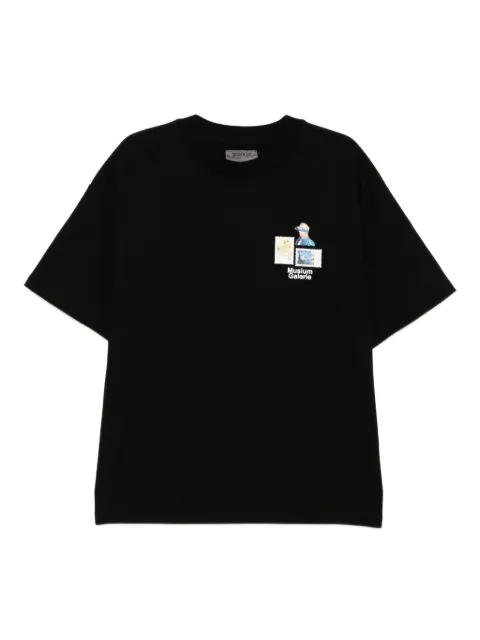 Musium Div. stamps motif T-shirt Black MMUTEM00865X