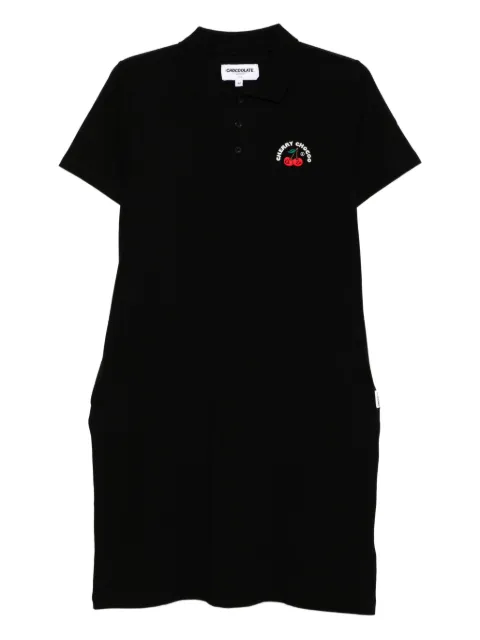CHOCOOLATE logo-embroidered polo dress Black DSL1932XU