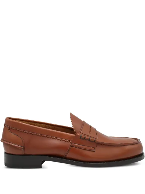 SAXONE OF SCOTLAND penny leather loafers Brown 140740REDWOOD