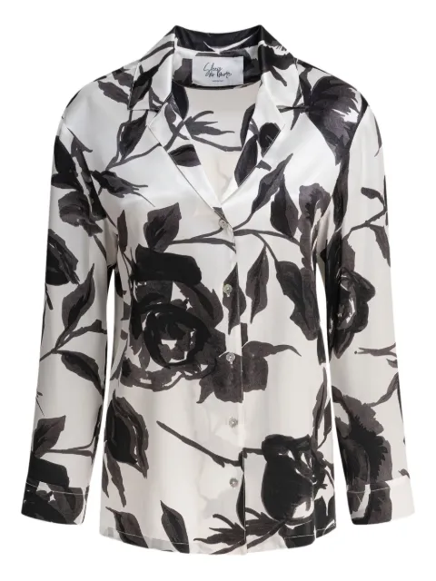 SLEEP NO MORE rose-print button-down blouse White CP01SA95