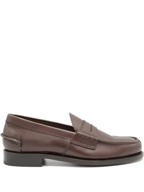 SAXONE OF SCOTLAND penny leather loafers Brown 140723
