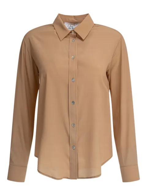 SLEEP NO MORE button-down silk shirt Neutrals CC01CRXBEIGE