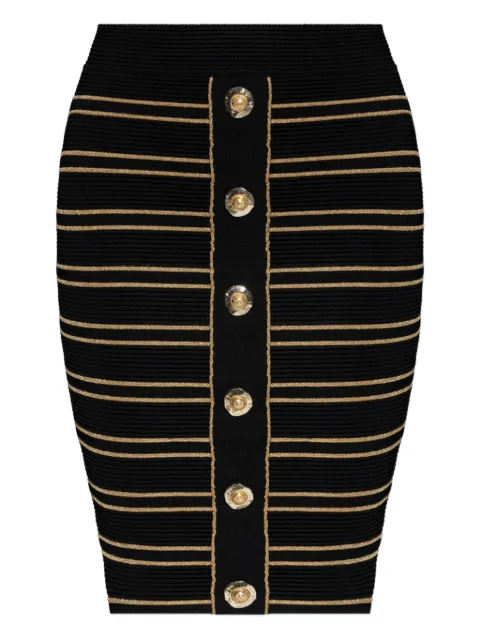 Balmain striped pencil skirt Black FF1LC018KI52