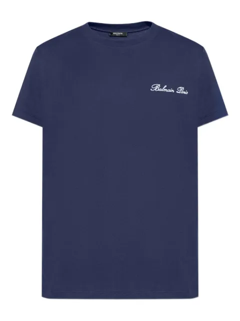 Balmain embroidered-logo T-shirt Blue FH1EG000BC68