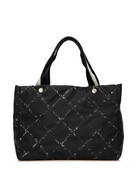 CHANEL Pre-Owned 2000-2002 Old Travel Line Nylon tote bag Black 4FL6CGNODOBTSGFS