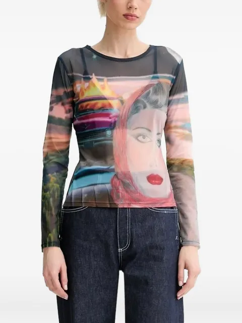 Sunnei mesh print top Black RTWWTOP0168186