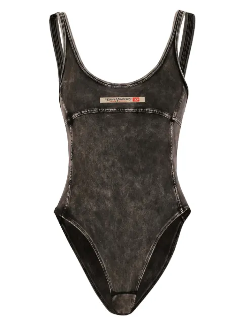 Diesel Phoebe-Dnm logo-appliqué bodysuit Grey A191920SHAN