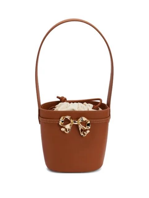 Self-Portrait bow-embellished bucket bag Brown PF25304A