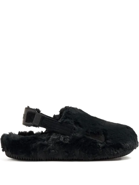 Nike Calm SE slingback faux-fur sandals Black FZ3118