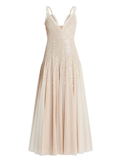 Needle & Thread sequin-embellished tulle dress Neutrals DGCM37RPF25