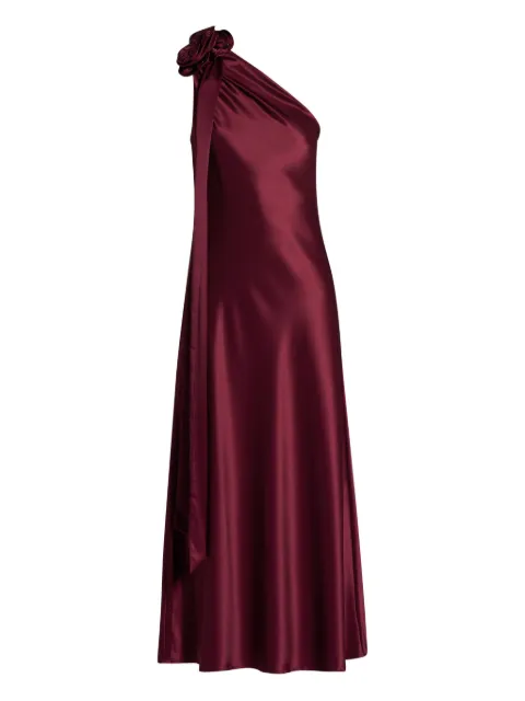 VASILIKI rose-embellished one-shoulder maxi dress Red ETSS25VAS091