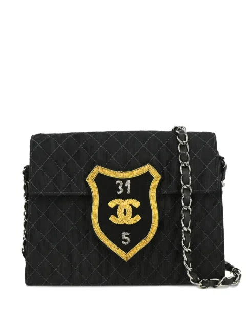 CHANEL Pre-Owned 2005 Emblem quilted flap shoulder bag Black 9592912