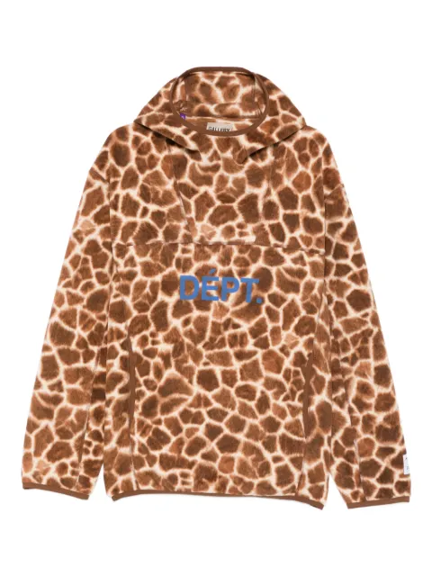 GALLERY DEPT. giraffe-print fleece hoodie Neutrals TF50021
