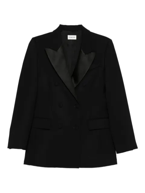 P.A.R.O.S.H. satin-lapel double-breasted jacket Black LILIUXY25D420445