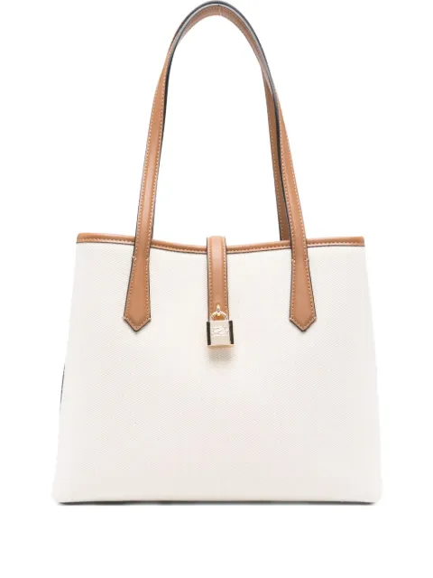 Karl Lagerfeld padlock leather-trimmed tote bag Neutrals A3W303052DB