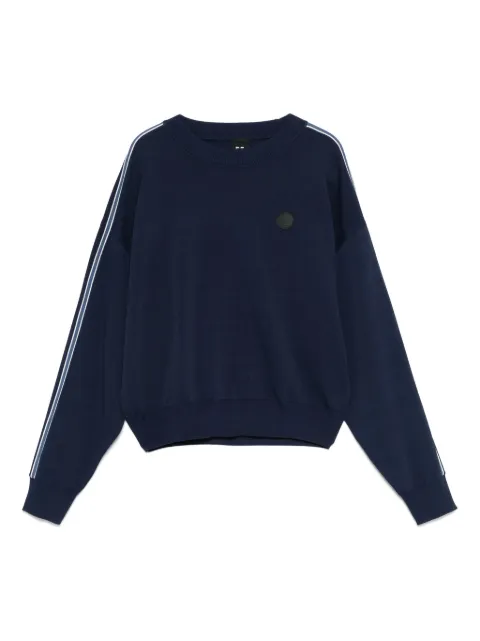 P.E Nation stripe-detail knit jumper Blue 251KF081