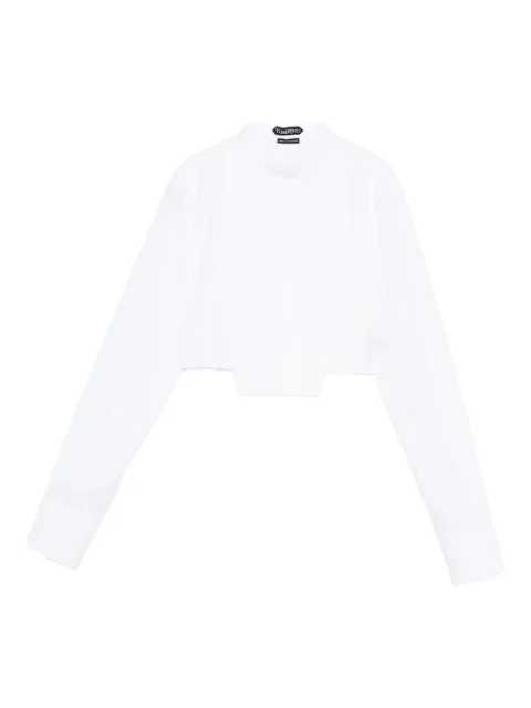 TOM FORD bib cropped shirt White CA3320FAX1572