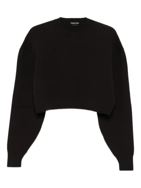 TOM FORD round-neck cropped sweater Brown MAK1414YAX983